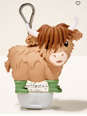 New Bath and Body Works Highland Cow Hand pocketpac Sanitizer Holder